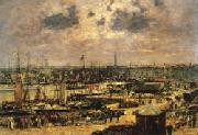 Eugene Buland The Port of Bordeaux Sweden oil painting artist